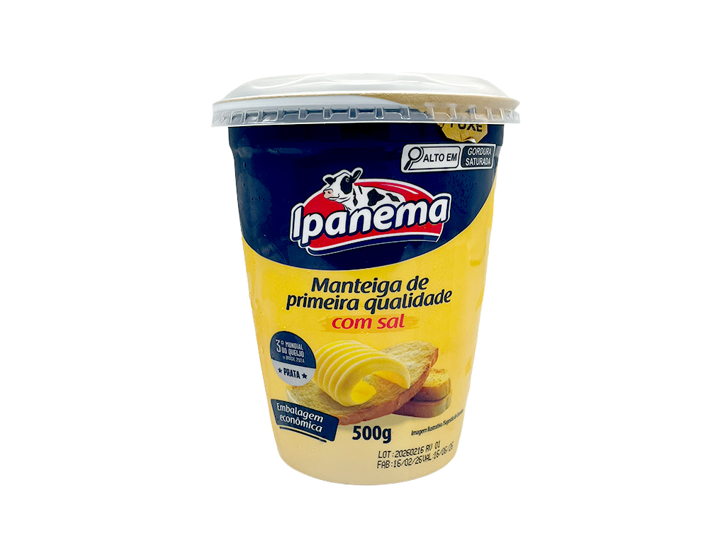 MANTEIGA COM SAL IPANEMA 500 G (CX 12 UN)